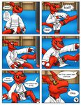  comic digimon dragon guilmon invalid_color karate reptile scalie text 