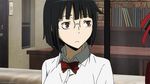  2girls animal animated animated_gif black_hair cat durarara!! glasses hijiribe_ruri multiple_girls school_uniform sonohara_anri 