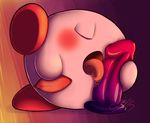  1boy alien blush dalprons dildo eyes_closed fellatio handjob kirby kirby_(series) licking lying male male_focus masturbation nintendo no_humans not_furry on_side open_mouth oral penis saliva sex sex_toy signature solo tongue tongue_out uncensored video_games 