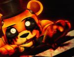  animatronic bear bubblehermit five_nights_at_freddy&#039;s glowing glowing_eyes golden_freddy_(fnaf) machine male mammal robot video_games 