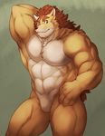  abs biceps big_muscles chest_tuft fur green_eyes hedgehog istani looking_at_viewer male mammal muscles pecs solo tuft 