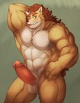  abs biceps big_muscles chest_tuft fur green_eyes hedgehog istani looking_at_viewer male mammal muscles pecs penis solo tongue tuft 