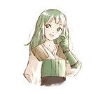  blue_eyes fire_emblem fire_emblem_if gloves green_hair long_hair midoriko_(fire_emblem_if) open_mouth simple_background solo third white_background 