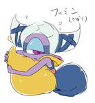  artist_request cyclops fuumin_(youkai_watch) jiima_tarou one-eyed pillow purple_skin simple_background solo translation_request youkai_watch 