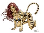  bikini clothing female fur green_eyes invalid_tag john_stinsman marvel solo swimsuit tigra 