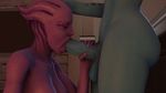  2015 3d alien animated areola asari balls breasts dickgirl dickgirl/female erect_nipples erection fellatio female intersex intersex/female ltr300 mass_effect nipples oral penis sex video_games 