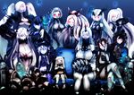  ;) ahoge aircraft_carrier_oni airfield_hime anchorage_oni armored_aircraft_carrier_oni battleship_hime bikini_top blue_eyes breasts claws cleavage covered_mouth crossed_legs destroyer_hime detached_sleeves dress ebi_(il14021) enemy_aircraft_(kantai_collection) everyone glowing glowing_eyes gothic_lolita hairband headgear highres horn horns isolated_island_oni kantai_collection large_breasts light_cruiser_oni lolita_fashion lolita_hairband long_hair looking_at_viewer machinery midway_hime mittens multiple_girls northern_ocean_hime one_eye_closed one_side_up ponytail red_eyes ribbed_dress sailor_dress school_uniform seaport_hime serafuku shinkaisei-kan short_dress sitting smile southern_ocean_oni turret white_dress white_hair white_skin 