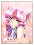  &lt;3 2014 animal_humanoid blush bow bust_portrait canine clothed clothing female fox fox_humanoid fur green_eyes hair hi_res human humanoid lips long_hair looking_at_viewer mammal pink_fur pink_hair smile solo thenightwishmaster 