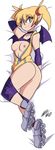  arcana_heart bat_wings bigdead93 bike_shorts blonde_hair blue_eyes breasts choker dakimakura demon_girl earrings elbow_pads full_body highres inline_skates jewelry lilica_felchenerow looking_at_viewer mini_wings nipples no_bra no_panties pointy_ears roller_skates shirt_lift short_hair short_twintails shorts_down skates sleeveless slit_pupils small_breasts smile solo twintails unzipped wings 