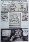  comic english_text five_nights_at_freddy&#039;s foxy_(fnaf) freddy_(fnaf) golden_freddy_(fnaf) mammal tanuki text uniparasite video_games 