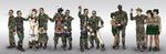  6+boys 6+girls female_soldier gogocherry gradient gradient_background multiple_boys multiple_girls orgy soldier uniform 