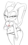  2015 anthro bikini breasts clothed clothing female hearlesssoul lagomorph looking_at_viewer mammal navel nipples rabbit simple_background skimpy smile solo sonic_(series) standing swimsuit vanilla_the_rabbit 