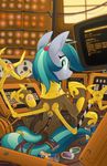  2015 armor blue_eyes blue_hair can claws clothing computer cybernetics cyborg energy_drink equestria-prevails equine fan_character female femlae hair horse looking_at_viewer machine mammal my_little_pony pony screwdriver solo tools 