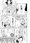  blush character_doll comic embarrassed flower greyscale hair_flaps hair_flower hair_ornament hands_clasped highres hinamatsuri hug i-58_(kantai_collection) i-8_(kantai_collection) kantai_collection long_hair looking_at_another looking_to_the_side monochrome multiple_girls objectification omiki_(omikitei) one-piece_swimsuit one_eye_closed open_mouth own_hands_together ro-500_(kantai_collection) school_uniform serafuku smile swimsuit swimsuit_under_clothes taigei_(kantai_collection) tan translated wavy_mouth 
