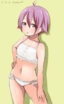  akky_(akimi1127) bikini highres kantai_collection purple_eyes purple_hair sakawa_(kantai_collection) short_hair standing swimsuit 