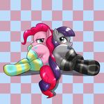  2015 behind-space butt clothing earth_pony equine female feral friendship_is_magic horse legwear mammal maud_pie_(mlp) my_little_pony pinkie_pie_(mlp) pony sibling sisters socks 