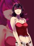  bad_id bad_pixiv_id bare_shoulders black_hair black_panties camisole gym_leader kakage midriff natsume_(pokemon) panties pokemon pokemon_(game) pokemon_hgss red_eyes solo underwear unzipped zoom_layer 