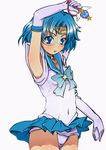  aburisamon bishoujo_senshi_sailor_moon blue_choker blue_eyes blue_hair blue_sailor_collar blue_skirt choker crystal_change_rod elbow_gloves gloves highres magical_girl md5_mismatch mercury_symbol mizuno_ami panties sailor_collar sailor_mercury sailor_senshi_uniform short_hair skirt solo star star_choker sunglasses super_sailor_mercury_(stars) tiara underwear white_gloves 