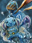  anomalocaris_dopant blue claws huujyu kamen_rider kamen_rider_w monster nasca_dopant scarf 