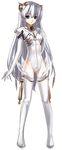  ar_tonelico ar_tonelico_i bangs blue_eyes boots braid breasts clenched_hand cross_edge full_body gloves hair_ornament hand_on_own_chest highres hirano_katsuyuki leotard long_hair looking_at_viewer official_art parted_lips see-through shurelia simple_background small_breasts solo standing thigh_boots thighhighs twin_braids very_long_hair white_background white_footwear white_hair white_legwear 
