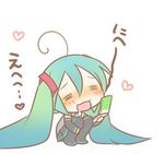  ahoge cellphone chibi hatsune_miku leg_hug long_hair lowres md5_mismatch phone solo squatting thighhighs translated twintails very_long_hair vocaloid y_ojisan 