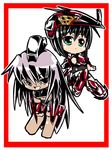  2girls armored_core armored_core:_for_answer brown_hair chbi chibi female from_software girl long_hair mecha_musume multiple_girls pink_hair short_hair 
