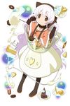  apron blender bubble cable cake capelet cheese cheesecake chocolate_cake cookie doughnut fingerless_gloves food gloves hat heart icing kaden_shoujo long_hair macaron magical_girl mahou_shoujo_madoka_magica mahou_shoujo_madoka_magica_movie momoe_nagisa multicolored multicolored_eyes official_art pastry polka_dot polka_dot_legwear pom_pom_(clothes) ringed_eyes smile solo suspenders two_side_up white_hair wrapped_candy 