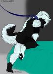  bed bed_sheet canine collar fang_von_wulfric kashmere leash male mammal pet silvershadowheart submissive were werewolf 