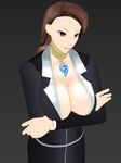  1girl ayasato_chihiro breasts gradient gradient_background gyakuten_saiban huge_breasts no_bra solo 