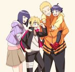  2boys 2girls ahoge blonde_hair boruto:_the_movie eyes_closed family father_and_daughter father_and_son forehead_protector hand_on_shoulder happy hime_cut hyuuga_hinata mother_and_daughter mother_and_son multiple_boys multiple_girls naruto piggyback purple_hair rabi3 simple_background uzumaki_boruto uzumaki_himawari uzumaki_naruto whiskers 