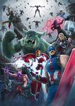  6+boys absurdres arrow avengers avengers:_age_of_ultron azir black_widow black_widow_(cosplay) bow_(weapon) braum_(league_of_legends) breasts captain_america captain_america_(cosplay) catsuit cleavage colorized cosplay dual_wielding exaxuxer gnar_(league_of_legends) group_picture gun hair_over_one_eye hawkeye_(marvel) hawkeye_(marvel)_(cosplay) highres holding hulk hulk_(cosplay) iron_man iron_man_(cosplay) jayce league_of_legends lucian_(league_of_legends) malzahar marvel master_yi morgana multiple_boys multiple_girls nick_fury nick_fury_(cosplay) parody quicksilver quicksilver_(cosplay) sarah_fortune scarlet_witch scarlet_witch_(cosplay) spot_color submachine_gun suppressor textless thor_(marvel) thor_(marvel)_(cosplay) ultron ultron_(cosplay) varus vision_(marvel) vision_(marvel)_(cosplay) weapon xerath 