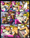  2015 age_difference animal_genitalia anthro babysitter balls bed big_breasts blonde_hair blue_eyes blush bra breasts brown_fur camel_toe canine canine_penis cheek_tuft chest_tuft cleavage clothed clothing comic condom cub dialogue dinosaur english_text erection female fox fur green_eyes grinding hair happy kitsune_youkai knot lying male male/female mammal mario_bros nintendo open_mouth panties penis pink_skin presenting presenting_pussy pussy pussy_juice rear_view sitting smile tapering_penis teeth text tight_clothing tongue tuft underwear undressing video_games white_fur yoshi young 