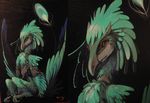  ambiguous_gender close-up digitigrade feathers nevrean photo sitting solo traditional_media_(artwork) trancy_mick wings 