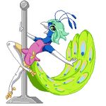  alpha_channel anthro avian beak bird clothing crossdressing dancing danny_(vampiresacrifice) digitigrade dress feathers girly hair looking_at_viewer male peafowl pole pole_dancing simple_background spookybjorn talons transparent_background yellow_eyes 