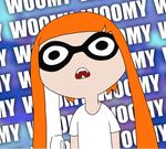  animated dialogue english_text female fernhw hair inkling nintendo open_mouth orange_hair solo splatoon stare tentacle_hair tentacles text video_games woomy young 