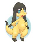  anthro anthrofied balls barefoot cub digital_media_(artwork) flaccid helioptile lambent male nintendo nude open_mouth penis pok&eacute;mon scalie solo thick_thighs video_games young 