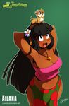  ailana big_breasts black_eyes black_hair blush breasts chalo clothed clothing female hair huge_breasts human las_lindas long_hair mammal 