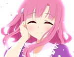  closed_eyes gakkou_gurashi! hair_ornament hairclip maiko_(mimi) pink_hair sakura_megumi smile solo 