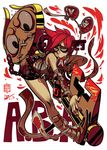 a.b.a alex_ahad bags_under_eyes bandages blood blue_eyes collaboration colorized commentary dan_ciurckzak guilty_gear key key_in_head mouth_hold paracelsus red_hair short_hair signature solo 