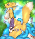  anal anal_penetration anthro areola barefoot breasts butt canine cheezayballz claws cum cum_in_ass cum_in_pussy cum_inside cum_on_butt digimon double_penetration female fox fur looking_at_viewer mammal nipples nude open_mouth outside pawpads paws penetration renamon sharp_claws side_boob sitting solo tentacles tongue tongue_out vaginal vaginal_penetration 
