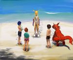  beach digimon fur guilmon henry humor renamon rika scalie seaside takato terriermon wet_fur 