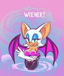  anthro bat big_breasts blue_eyes breasts bulge cleavage clothed clothing edit hair intersex looking_at_viewer mammal rouge_the_bat sif smile solo sonic_(series) unknown_artist white_hair wings 