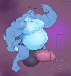  &lt;3 alien anthro ball_growth belly big_belly big_penis blush clothing erection flexing growth huge_penis humanoid_penis hyper hyper_belly male muscular muscular_male overweight overweight_male penis penis_growth precum solo spiritraptor standing torn_clothing uncut vein 