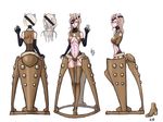  1girl bodysuit dalek dalek_emperor doctor_who eyepatch long_hair personification see-through simple_background teeth thighhighs 