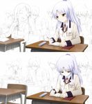  4girls angel_beats! charlotte_(anime) company_connection crossover highres key_(company) multiple_boys multiple_girls otosaka_ayumi tenshi_(angel_beats!) 