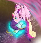  2015 anthro anthrofied big_butt breasts butt clothing cutie_mark diamond equine female friendship_is_magic glowing hair hi_res horn legwear long_hair mammal multicolored_hair my_little_pony princess_cadance_(mlp) purple_eyes sitting solo suirano thigh_highs winged_unicorn wings 