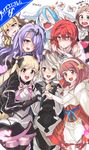  6+girls aqua_(fire_emblem_if) bad_id bad_pixiv_id camilla_(fire_emblem_if) charlotte_(fire_emblem_if) echizen_(hvcv) elise_(fire_emblem_if) felicia_(fire_emblem_if) fire_emblem fire_emblem_if heart heart_hands heart_hands_duo highres hinoka_(fire_emblem_if) long_hair looking_at_viewer male_my_unit_(fire_emblem_if) multiple_girls my_unit_(fire_emblem_if) sakura_(fire_emblem_if) smile thighhighs translated 
