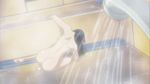  1girl animated animated_gif ass bare_shoulders barefoot bath black_hair breasts female fujimura_shizuru gloves long_hair nude screencap shinkon_gattai_godannar!! shiny_skin water 