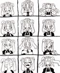  apron bloody_marie_(skullgirls) blush expressions kuroirozuki maid maid_headdress monochrome skull_hair_ornament skullgirls tears twintails 