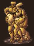  3_toes 5_fingers anal bear black_nose cum drooling five_nights_at_freddy&#039;s five_nights_at_freddy&#039;s_3 glowing glowing_eyes golden_freddy_(fnaf) hat lagomorph machine male male/male mammal oil penis rabbit robot saliva sex springtrap_(fnaf) toes top_hat vein veiny_penis video_games 